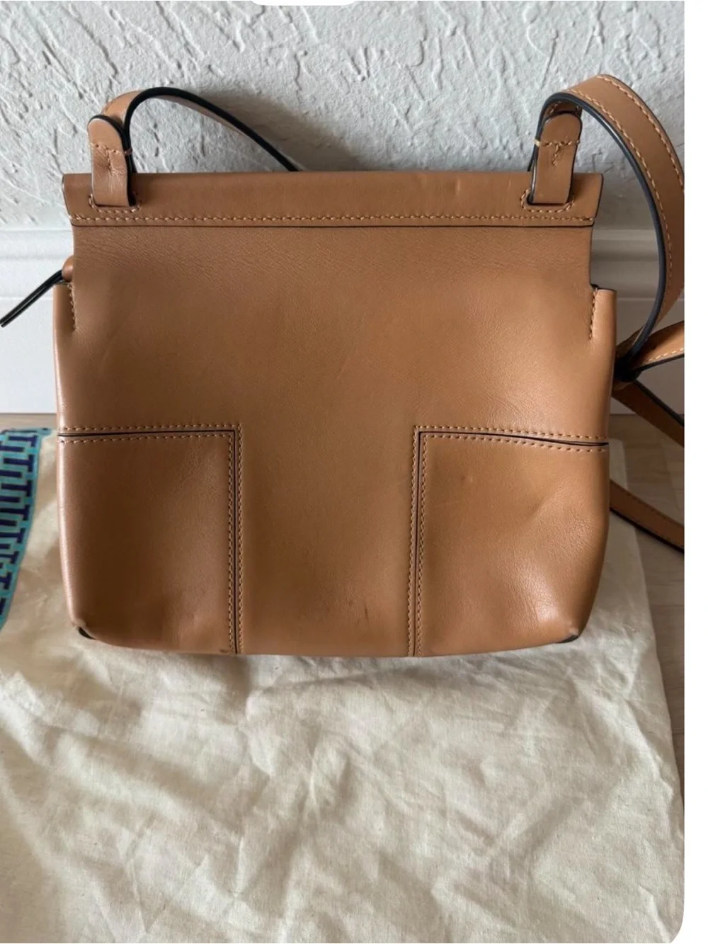 Tory Burch Tan Leather Flap Crossbody Bag